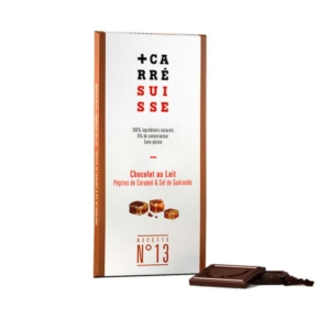 Bio Milchschokolade Tafel von Carre Suisse 100 g ges. Karamellsplitter No.13